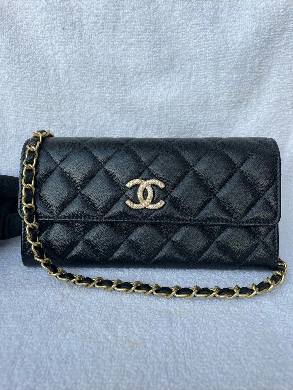 🖤Black Chanel  Caviar flap long wallet